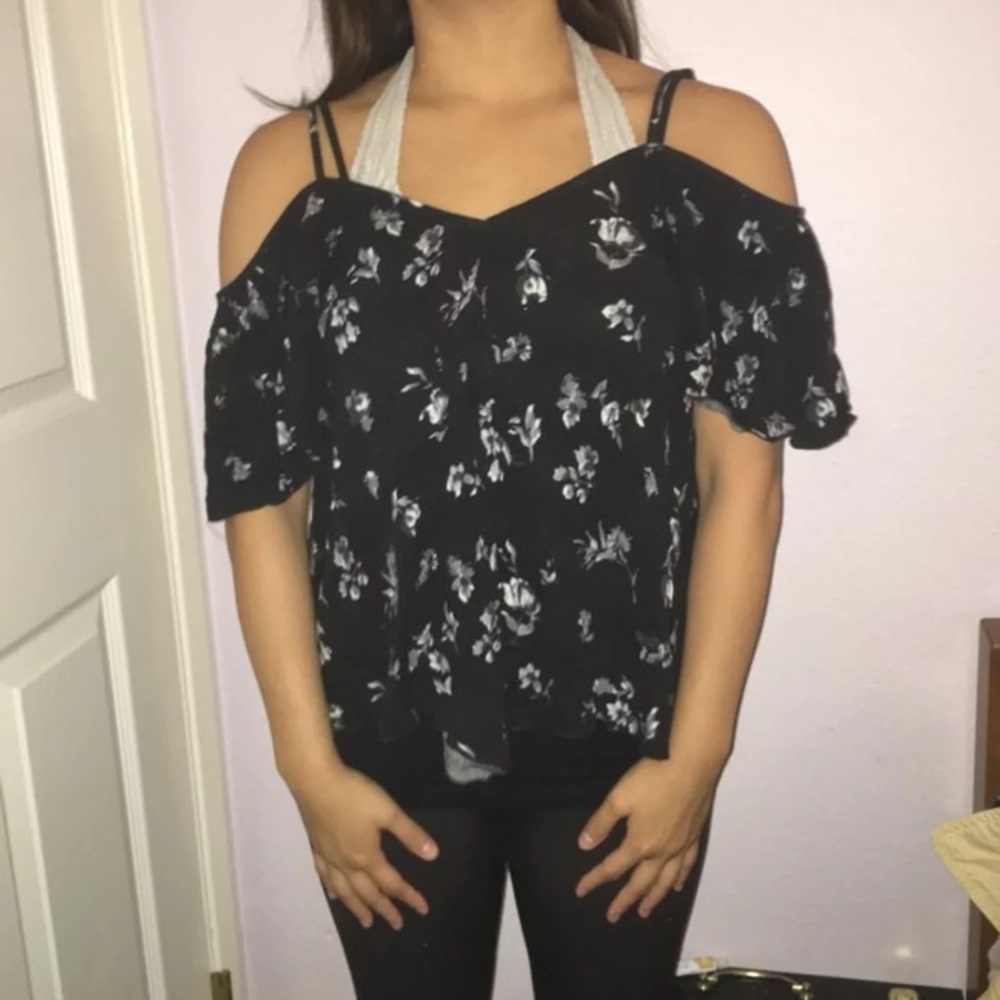Navy floral shirt